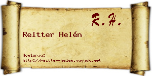 Reitter Helén névjegykártya